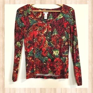SALE! Chico’s floral v-neck long sleeve top